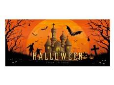 Halloween Banner, Strašidelný dům, 400x180cm