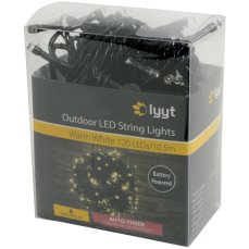 Lyyt BLS120WW světelný řetěz na baterie s časovačem, 120x LED teplá bílá Lyyt BLS120WW světelný řetěz na baterie s časovačem, 120x LED teplá bílá