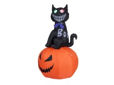 Halloween nafukovací figurína kočka s dýní, 183 cm Halloween nafukovací figurína kočka s dýní, 183 cm