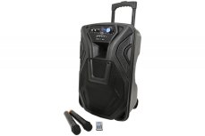 QTX BUSKER-12, mobilní 12" zvukový systém USB/SD/FM/BT/2x VHF, 80W