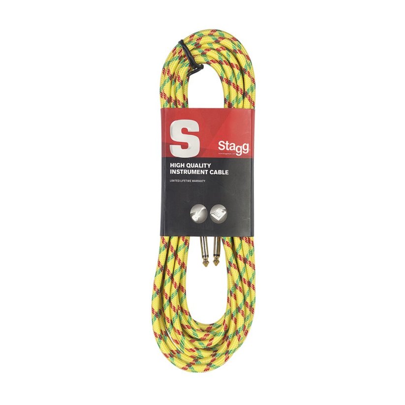 Stagg SGC3VT YL, nástrojový kabel Jack/Jack, 3 m, žlutý