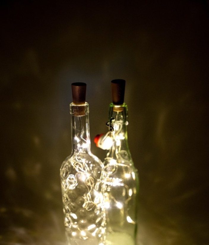 Dekorační LED světýlka do lahve s korkem, 92 cm