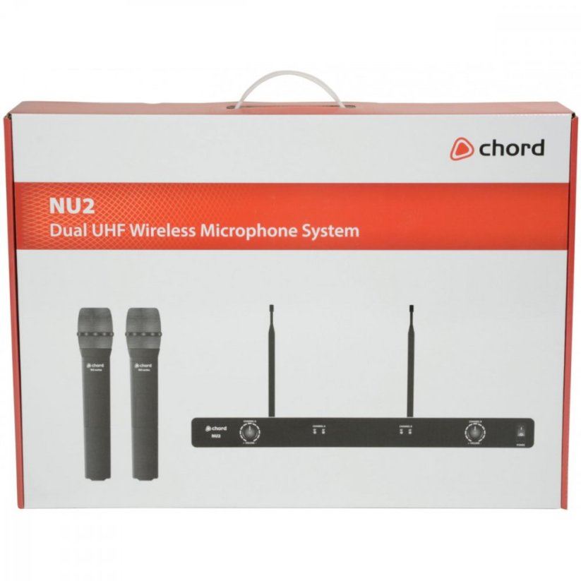 Chord NU2-H duální UHF ruční bezdrátový mikrofonní systém, 863.3 + 864.3 MHz