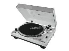 Omnitronic BD-1380 USB, gramofon s řemínkovým pohonem, stříbrný