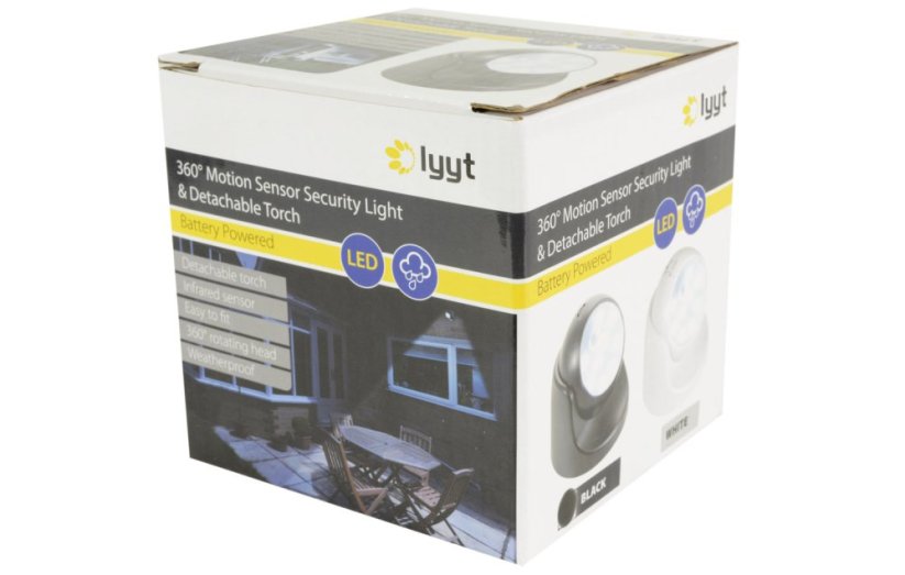 Lyyt  MOTION-SB, bezdrátové LED světlo s pohybovým senzorem, černé