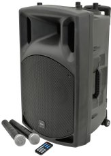 QTX QX15PA, mobilní 15" zvukový systém MP3/BT/FM/2x VHF, 250W