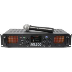 Skytec SPL-300, zesilovač s VHF mikrofonem, MP3, FM - rozbaleno (SK175560)