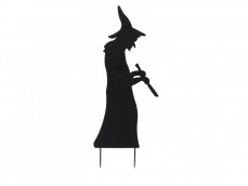 Kovová silueta čarodejnice s lžící, černá, 110 cm