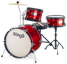 Stagg TIM JR 3/16B RD, dětská bicí sada, červená Stagg TIM JR 3/16B RD, dětská bicí sada, červená
