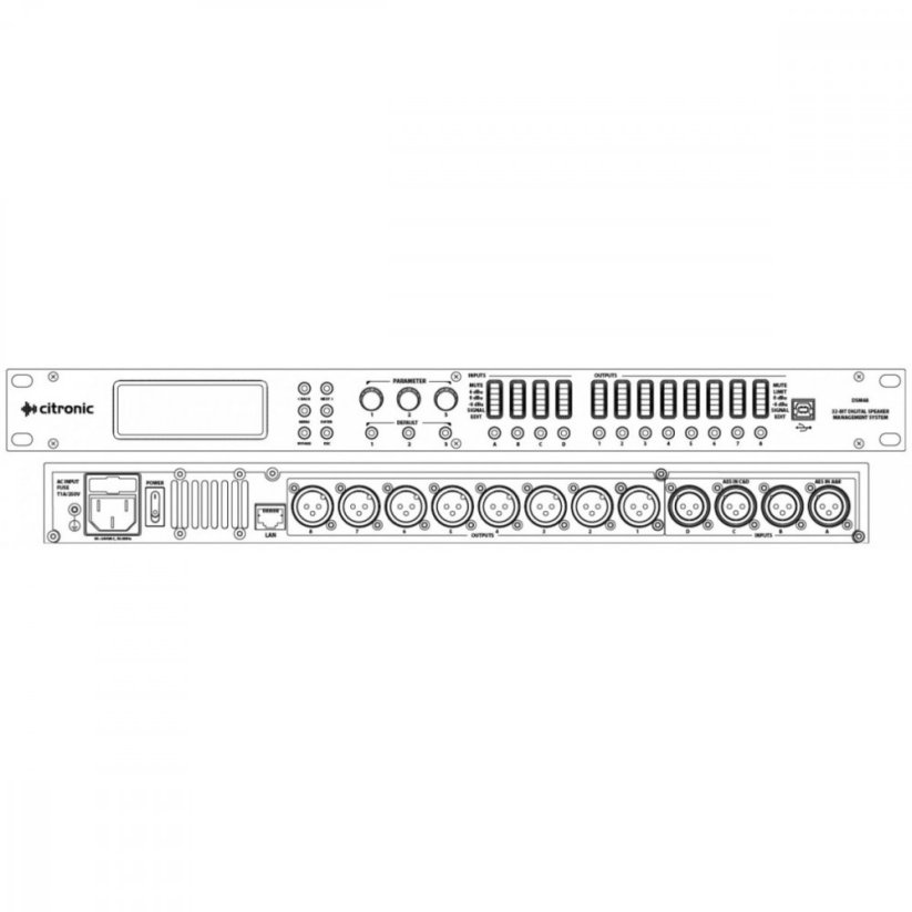Citronic DSM48 Digitální systém pro správu reproduktorů, 8x výstup XLR