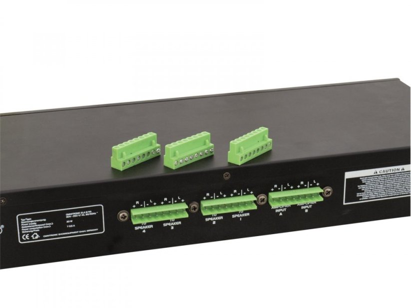 Omnitronic 2/4-zónový PA ovladač hlasitosti 100W stereo, černý - rozbaleno (80711350)