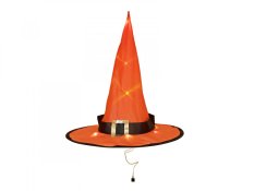Halloween čarodějnická čepice, sada 3 ks, osvětlená, 36 cm