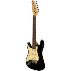 Stagg SES-30 BK 3/4 LH, elektrická kytara 3/4 levoruká, černá - rozbaleno (25026082)