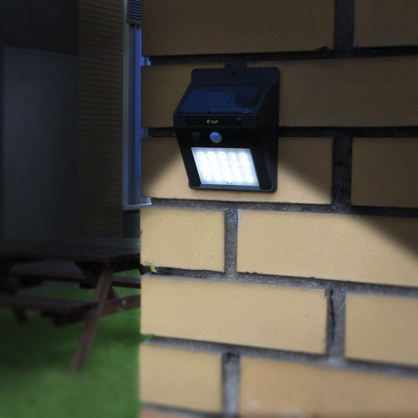 lyyt 20LED-SSL, LED solární venkovní zahradní nástěnné světlo s pohybovým senzorem