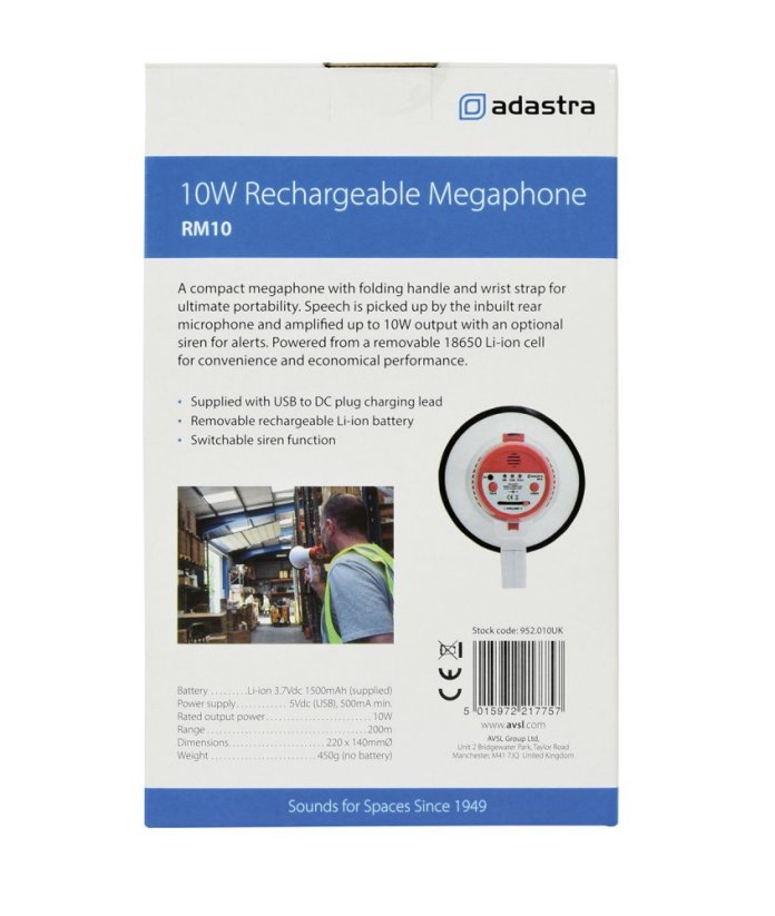 Adastra RM10, megafon, 10W