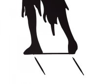 Kovová silueta zombie ženy, černá, 135 cm