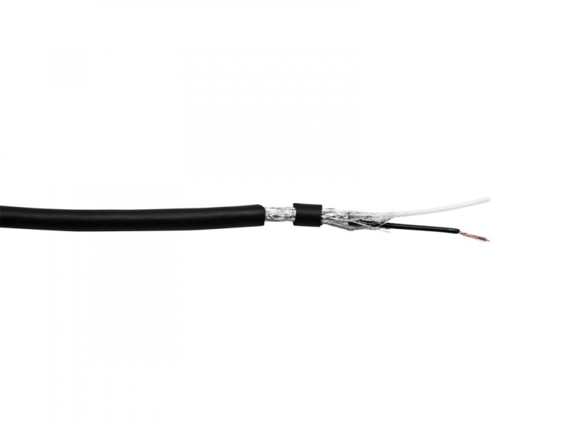 Kabel DMX 2x 0.22, cívka 100m, černý, cena/m