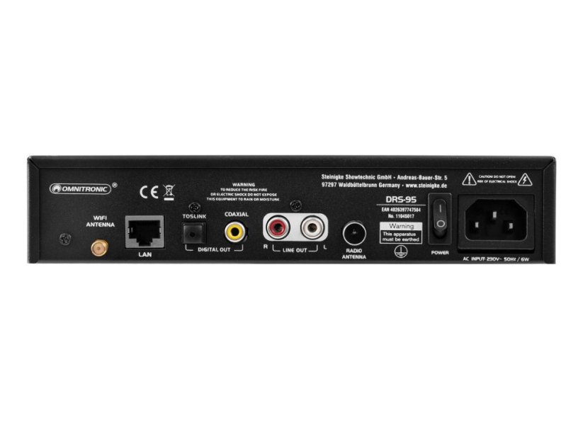 Omnitronic DRS-95, internetové rádio s DAB+ a Bluetooth