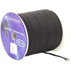 Omnitronic reproduktorový kabel, 2x1,5 mm, plochý, černý, 100 m cívka Omnitronic reproduktorový kabel, 2x1,5 mm, plochý, černý, 100 m cívka