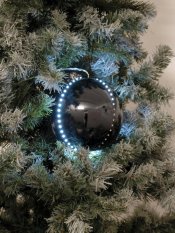 Sněhové LED koule, 8 cm, černá, 5 ks