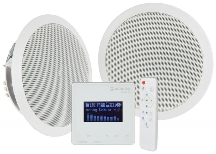Adastra WA-215, nástěnný zesilovač a podhledové reproduktory, 30W, bílé