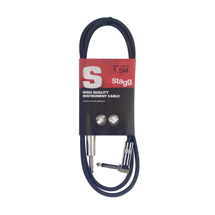 Stagg SGC1,5PL DL, kabel JACK/JACK roh, 1,5 m