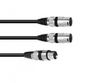 OMNITRONIC adaptérový kabel XLR(F)/2xXLR(M) 1,5m bk OMNITRONIC adaptérový kabel XLR(F)/2xXLR(M) 1,5m bk