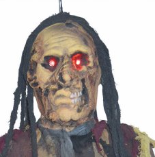 Halloween kostra zombie se svítícíma očima, 160 cm Halloween kostra zombie se svítícíma očima, 160 cm