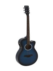 Dimavery AW-400, elektroakustická kytara typu Folk, modrá stínovaná