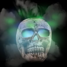 Halloweenská kouřící lebka 