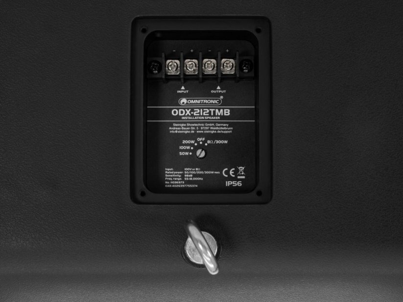 Omnironic ODX-212TMB 100V, nástěnný 12" reproduktor, 300W, IP56, černý