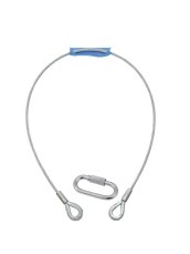 Eurolite Lanko jistící 6 mm x 1000 mm, až do 35 kg, stříbrné, karabina typ B