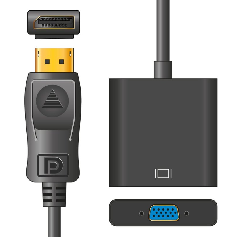 AV:link adaptérový kabel zástrčka DisplayPort – zásuvka VGA
