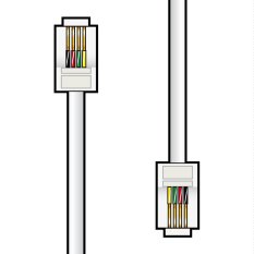 AV:link kabel telefonní 1x RJ11 6P4C samec - 1x RJ11 6P4C, bílý, 3m