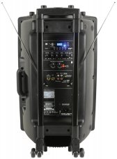 QTX QR15PABT, mobilní 15" zvukový systém MP3/BT/SD/USB/2x VHF QTX QR15PABT, mobilní 15" zvukový systém MP3/BT/SD/USB/2x VHF