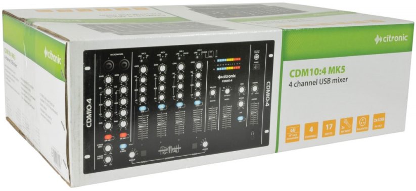 Citronic CDM10:4 MK5, 4-kanálový mixážní pult s USB