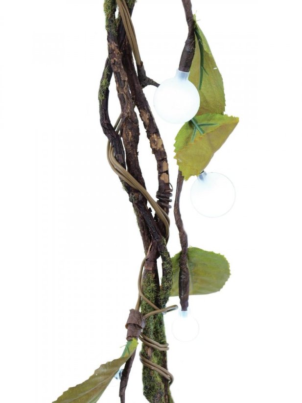 Vřesový motouz, s bílými LED diodami, 180 cm