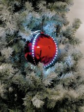 Sněhové LED koule, 15 cm, červená, 1 ks - použito (83501243)