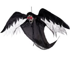 Halloween okřídlená kostra se zářícíma očima, 120 cm Halloween okřídlená kostra se zářícíma očima, 120 cm