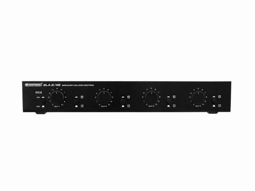 Omnitronic 2/4-zónový PA ovladač hlasitosti 100W stereo, černý - rozbaleno (80711350)