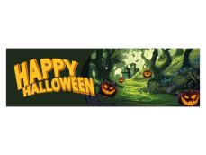 Halloween Banner, Strašidelný les, 300x90cm Halloween Banner, Strašidelný les, 300x90cm