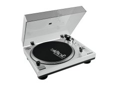 Omnitronic BD-1350, gramofon s řemínkovým pohonem, stříbrný