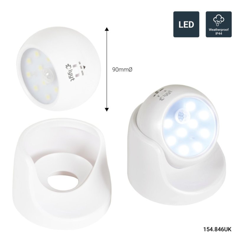 Lyyt  MOTION-SW, bezdrátové LED světlo s pohybovým senzorem, bílé