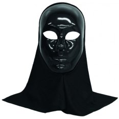 Halloween maska s kapucí, černá