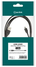 AV:link kabel USB 2.0, 1x typ A samec - 1x mikro 5-pin typ B samec, 1.5m
