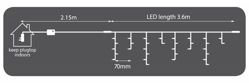 Lyyt 180ILCON-WW venkovní světelný řetěz, 180x LED