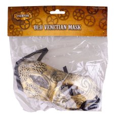 Steampunková maska na oči, zlatá 
