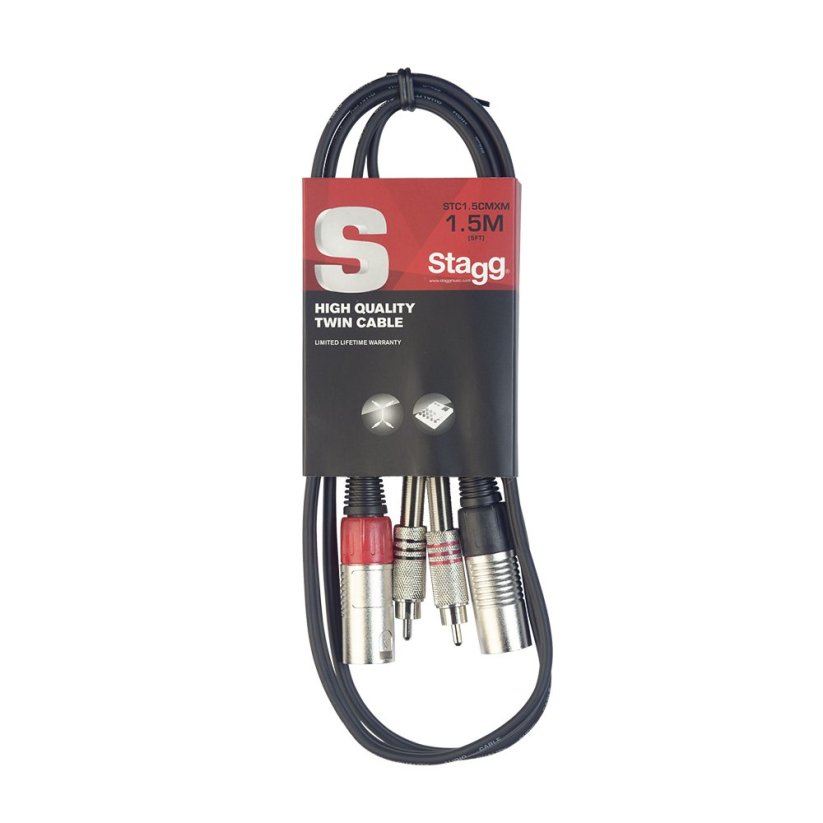 Stagg STC1,5CMXM Dvojitý kabel, 1.5m