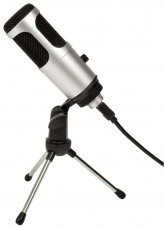 Citronic CU-POD2, USB mikrofon se stolním stojanem, stříbrný