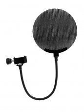 Mikrofonní pop filtr, kovový, černý